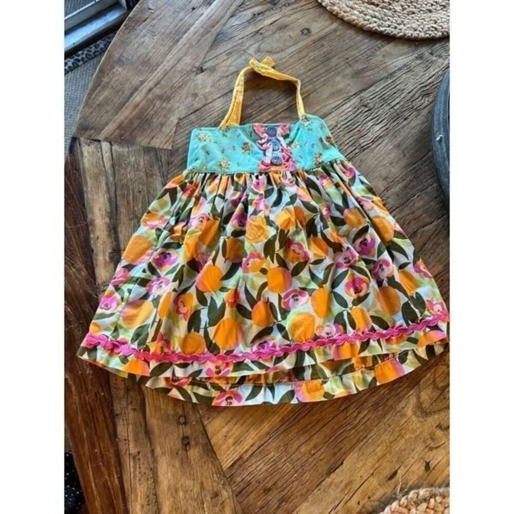 Matilda Jane Girls Size 4 Brilliant Daydream You're A Peach Tunic Halter Top